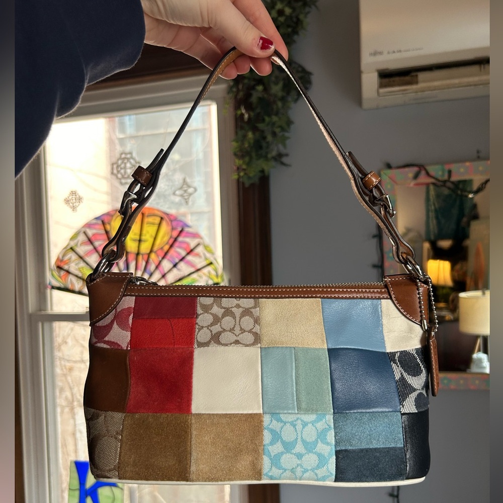 Coach Leather and Suede Patchwork Bag Rare Colorway/Style